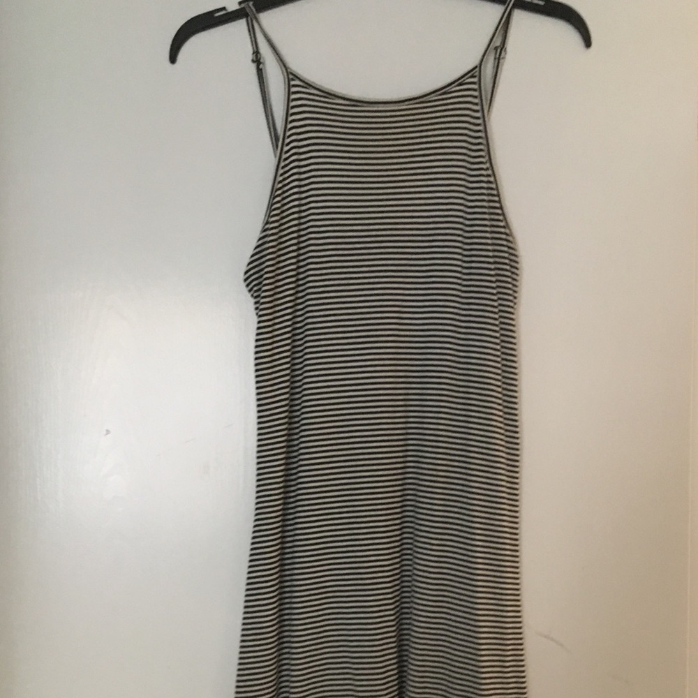 Halter striped skater dress